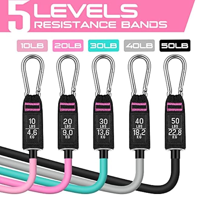 RENRANRING Resistance Bands for Working Out, 150LBS Exercise Bands, Workout Bands, Resistance Bands Set with Handles for Men Women, Legs Ankle Straps for Muscle Training