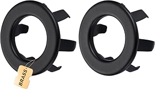 Sink Overflow Ring Matte Black: ARCORA 2 Pack Solid Brass Bathroom Vessel Sink Overflow Cover Basin Trim Ring Hole Insert Caps