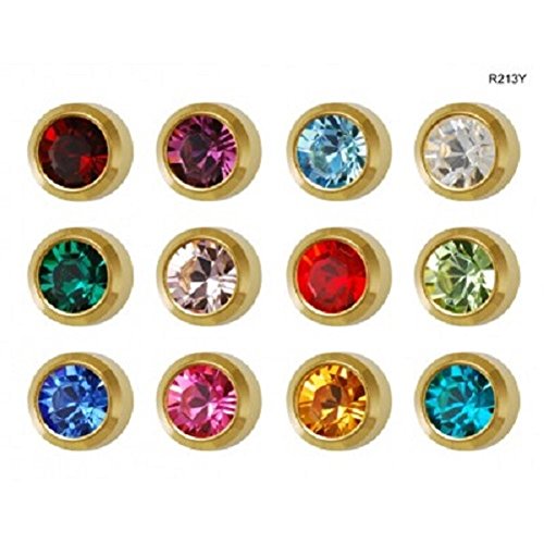Beauty Relations Universal February Birthstone 3 pair surgical steel cartilage earring piercing stud