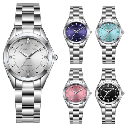 Montre quartz femme argentée et strass haut de gamme au design chic