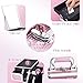 Joligrace Makeup Train Case Makeup Case Organizer Portable Cosmetic Box Storage with 2 Trays Mirror Locking Make Up Travel Case for Nail Kits Cosmetics Craft Traveling Makeup Box Mermaid Pink