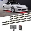 LEDGlow 4pc Red LED Flexible Car Slimline Underbody Underglow Accent Neon Lighting Kit - 4 Unique Patterns - Water Resistant, Low Profile Light Tubes - Includes Control Box & Remote