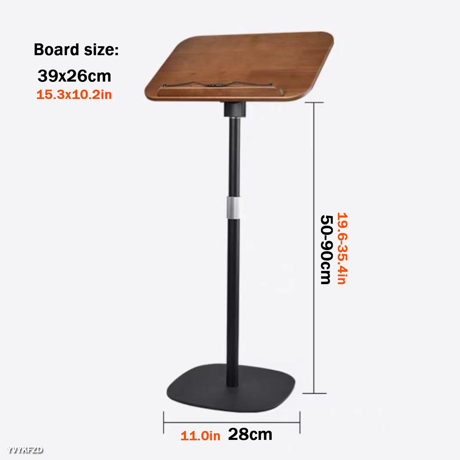Soporte portátil para púlpito de iglesia con superficie de lectura inclinada, escritorio de pie para un fácil montaje, altura ajustable de 19.6 a 35.4 pulgadas
