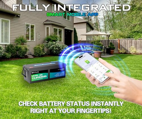 Image of 12 Volt 630Ah Lithium Golf Cart Battery, 12V LiFePO4 Battery, 200A BMS, 4000+ Cycles, 8.06 kWh Energy, 2.56kW Max Power Output, Perfect for Off-Grid, Home Storage, RV, Marine