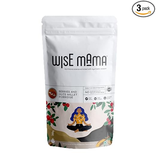 Berries & Nuts Millets | Breakfast Cereals | High Fibre | High Protein | Complex Carbs | Gluten Free | Ready to Cook - 300 Gm (Pack Of 3)