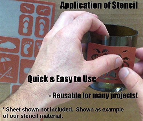 Cupcake Desserts Reusable Adhesive Stencils: Cupcakes with Sweet, Yummy, Cherry Stencil Word Designs + How to Etch eBook