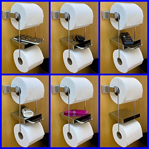 Tp Pal Ledge – Hanging Extra Toilet Paper Roll Holder With Multi-Purpose Double Shelf, Durable Chrome #TOP4
