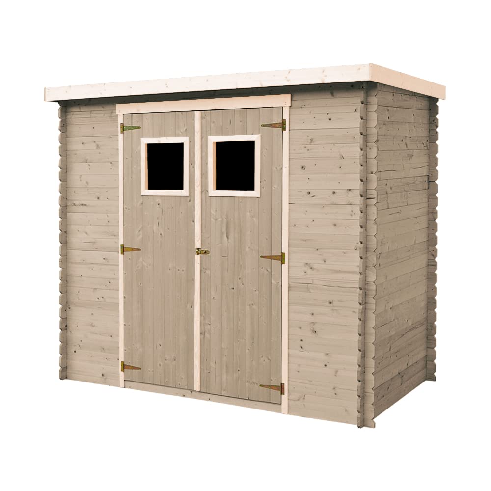 TIMBELA Il kit di impregnanti per l’applicazione su casette in legno interno e esterno - 5 litri di colore BIANCO+ 5 litri di impregnante di colore GRIGIO + IL REGALO il kit di pennelli
