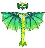 D.Q.Z Toddlers Dragon-Wings Costume for Kids Dinosaur Toys Gifts for 4 Years old Boys Girls Birthday Dress Up Party (Green)