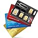 1 Pack SIM Card Holders with Tray Opener Pins, Card Storage Tool Set for Standard Micro Nano Micro-SD Memory Cards, with 3 Card Adapters and 1 Eject Pins - Black
