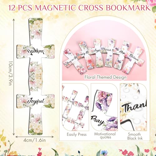 Marque-pages magnétiques en forme de croix et blocs de motivation