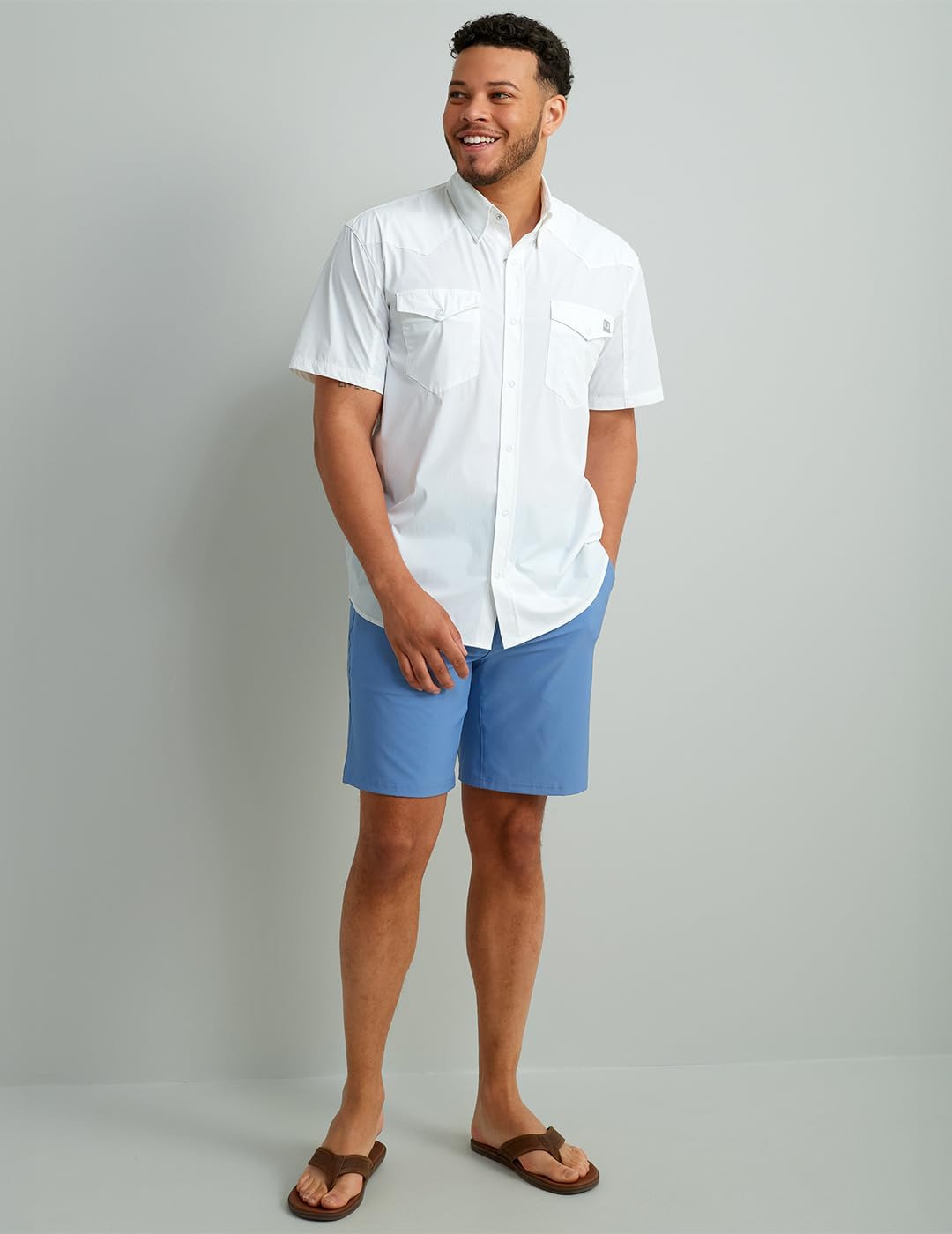 HUK Mens Diamond Back Solid Short Sleeve Button Down Shirt, Fishing Shirt for Men - Image 6