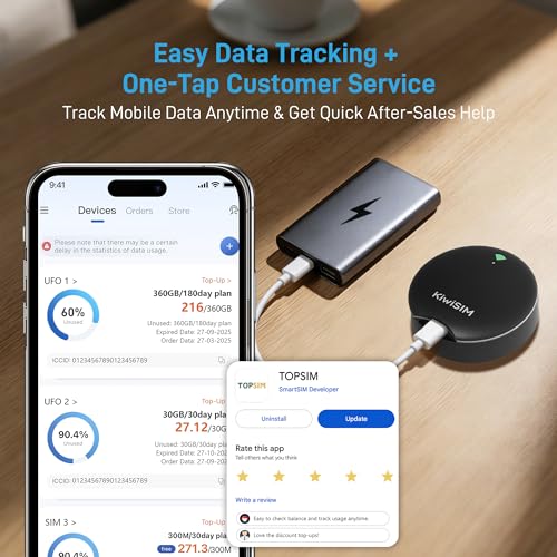 Image of UFO Mobile WiFi Hotspot 5GB Data 30Days,Portable Wi-Fi & 4G Hotspot | Pocket MiFi Device for Travel, Up to 10Devices,Support AT&T, T-Mobile, Verizon, US Coverage, No SIM Card, No Contract, Black