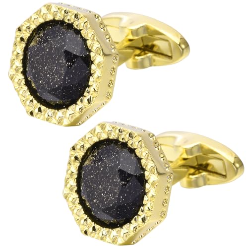 Gemelos Octágono Obsidiana Negra para Hombre en Caja miniatura 5
