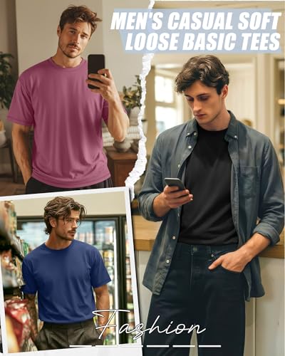 Image of Neer 3 Pack Big and Tall T-Shirts for Men L-7xl Tops | Large Casual Stretch Workout Tees, Short Sleeve Crewneck Oversized Shirts, Classic Summer Outfits, Comfy Basic Loose Clothes