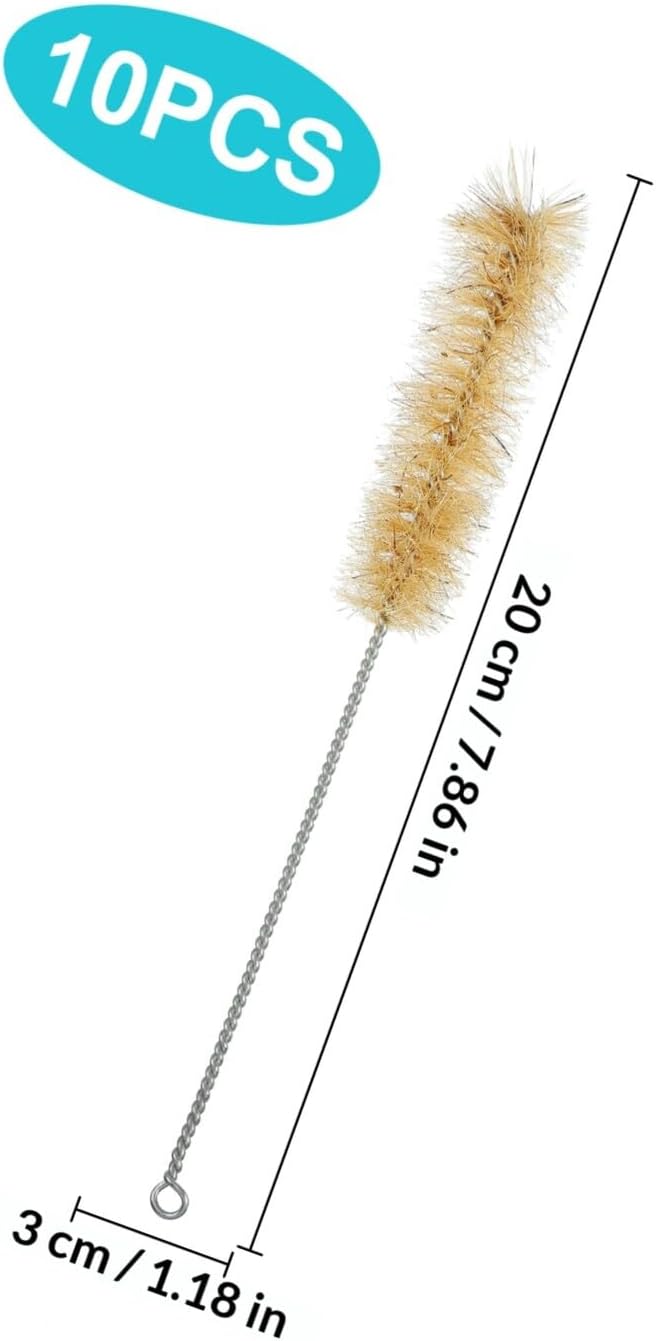 10pcs Nylon Tube Cleaning Brushes Set with Medium Bristle Test Tube Brushes for Lab Glassware and Straw Cleaner Sturdy Chemical Experiment Bottle Cleaner