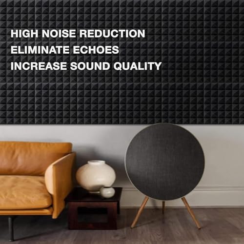 Image of Pyramid Soundproofing Studio Acoustic Foam 1'x1' - 2 Inches ( Pack of 6 ) Inches High Density, Soundproof Foam, Noise Reduction,Echo Absorption (Studio Charcoal, Pack of 6)