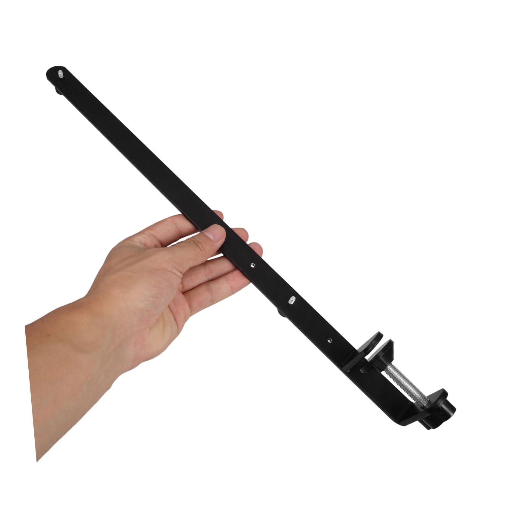 Morsetto per Pannello Forato da Scrivania Nero 4 Pezzi | Ferro Regolabile, Supporto Robusto, per Piani 1-5, 5cm, Installazione senza Fori, Ufficio e Laboratorio