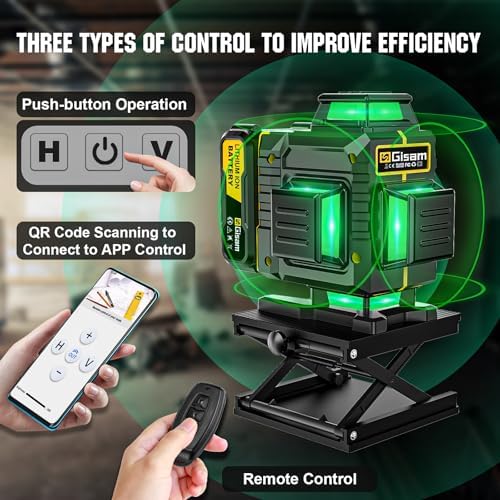 Bild 2 - Kreuzlinienlaser mit Stativ,Multifunktionaler 4D-Laser mit 16 Linien, Fadenkreuz-Laser Wasserwaage, Bau Fadenkreuz Laser Wasserwaage,2 * 4800 Li-Ionen-Akku mit Ladeanschluss Typ C