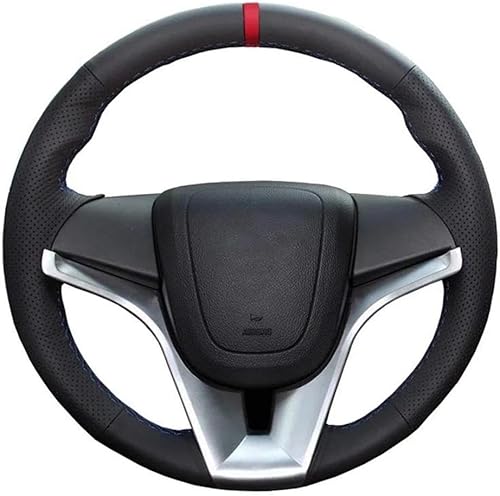 ChrySm Leather Hand-Stitched Car Steering Wheel Cover, for Chevrolet Cruze Aveo Orlando, for Holden Cruze Ravon R4