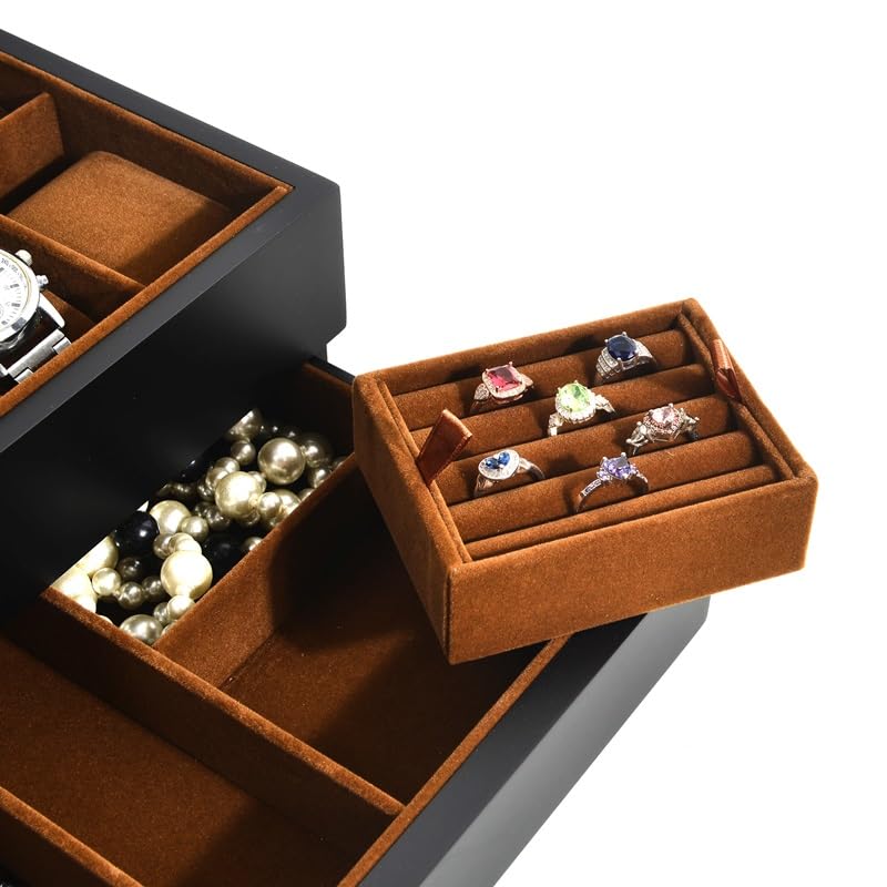 Scatola per orologi Organizer per gli uomini Scatola di gioielli Orologio Dipinto Contenitore di Gioielli Occhiali multistrato Collana di Immagazzinaggio Accessori per la casa Display Cassetto