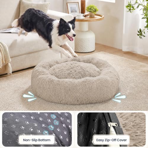 Image of JOLLYVOGUE Washable Dog Bed Medium Size Dog, 31 Inch Donut Medium Pet Bed