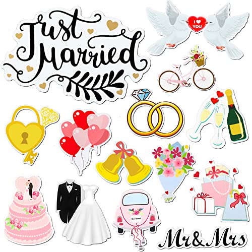 Set de 14 imanes decorativos Just Married para auto