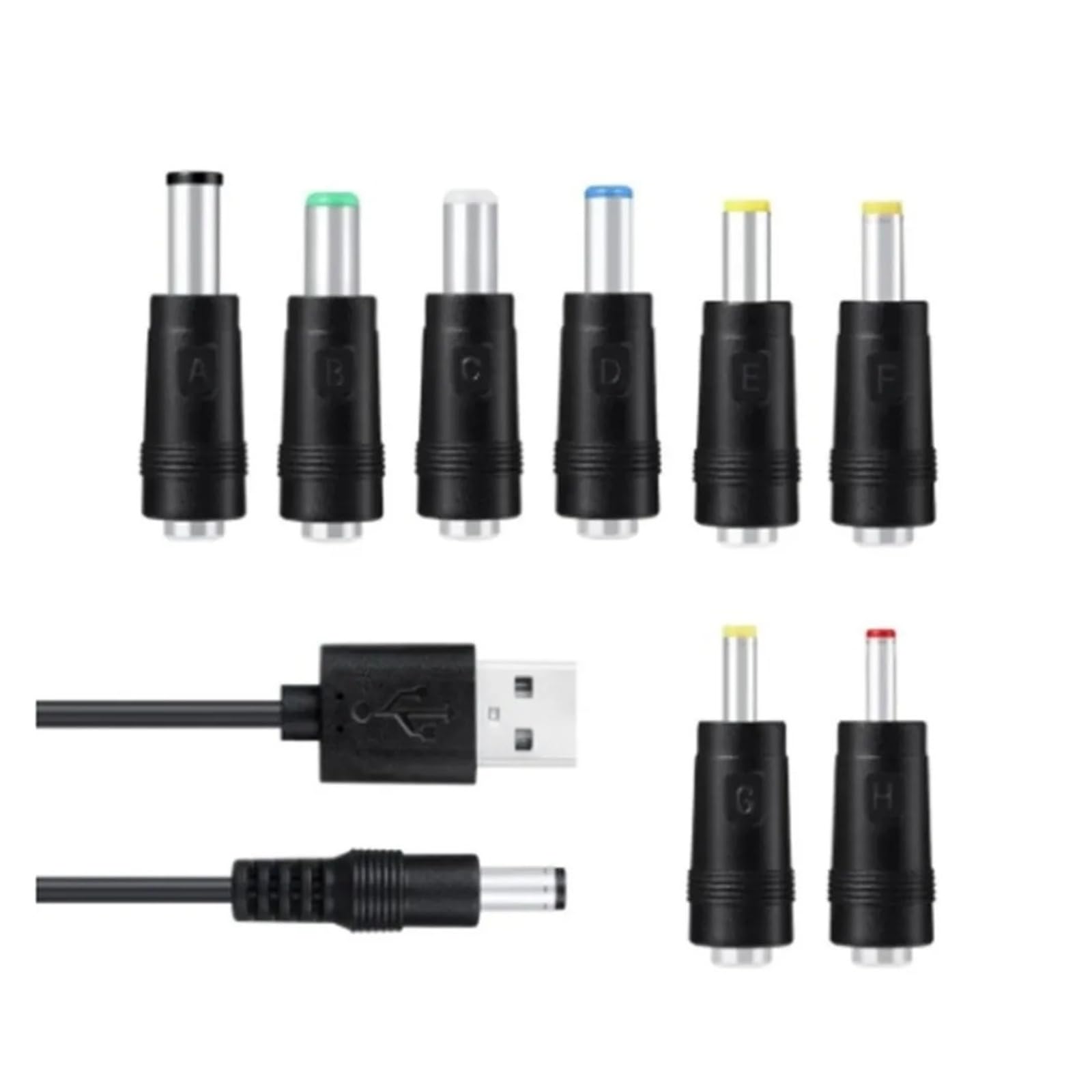 Câble de charge USB DC 5,5 x 2,1 mm 5 V 8 pointes connecteur universel