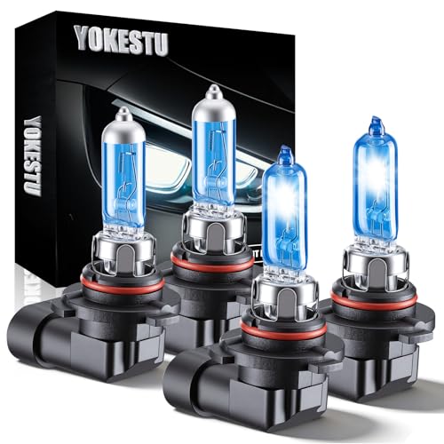 YOKESTU Headlight Bulb Fit For Toyota Land Cruiser 1999 2000 2001 2002 2003 2004 2005 2006 2007 High Beam Low Beam Replacement, High Performance White Light Halogen Headlamp Bulbs Set, 4 Pcs