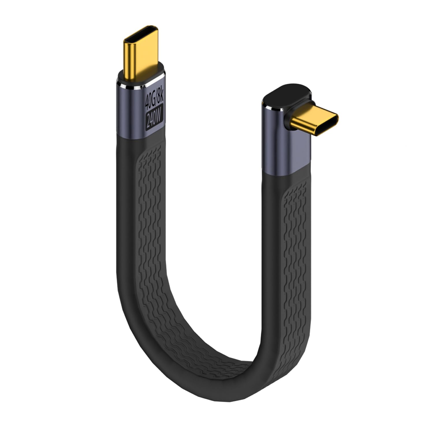 Adattatore USB-C A U 180° QIANRENON – PD 240W, 80Gbps, 8K 60Hz, Connettore Maschio-femmina Con Chip E-Marker, In Alluminio