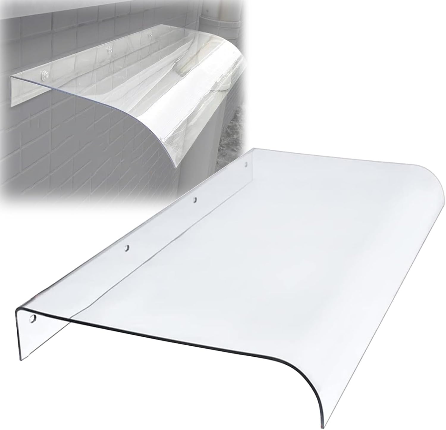 Window Door Awning Canopy 28" 16" 40" 63" 87" Width Clear Polycarbonate Cover Patio Exterior Awnings Anti-UV Water Rain Resist (Size : 16"x28")