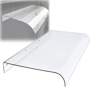 Window Door Awning Canopy 28" 16" 40" 63" 87" Width Clear Polycarbonate Cover Patio Exterior Awnings Anti-UV Water Rain Resist Size 16"x36"