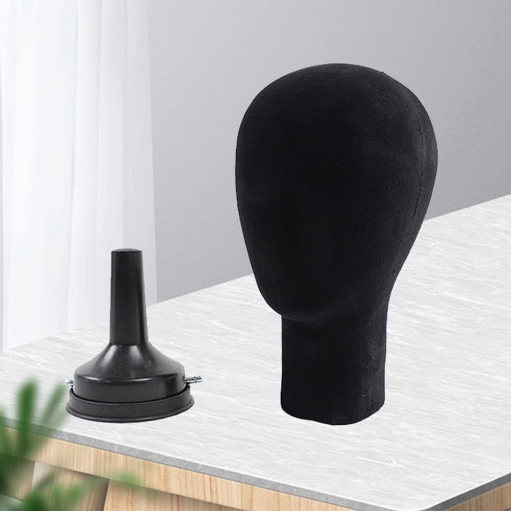 Floccaggio Schiuma Manichino Testa Modello Fotografia Accessori Adulti Manichino Testa Muffa Parrucche Occhiali Presentiere Nero
