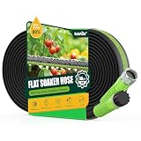 RAINPOINT 50FT Flat Soaker Hose, Flexible & Leakproof Drip Hose with Anodized...