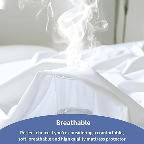 Miniatura 6 de Protector de colchón individual - Funda de colchón suave 100% impermeable y refrescante (60 x 80 pulgadas) Tamaño de cama suave, transpirable,