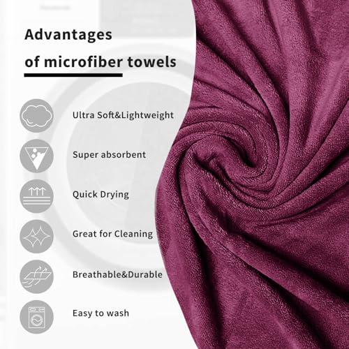 Image of Sassoon Venir Microfiber 1 Piece Men Bath Towel 450 GSM (80x160cm, Chestnut Color) Ultra Soft Material, Towel for Daily use