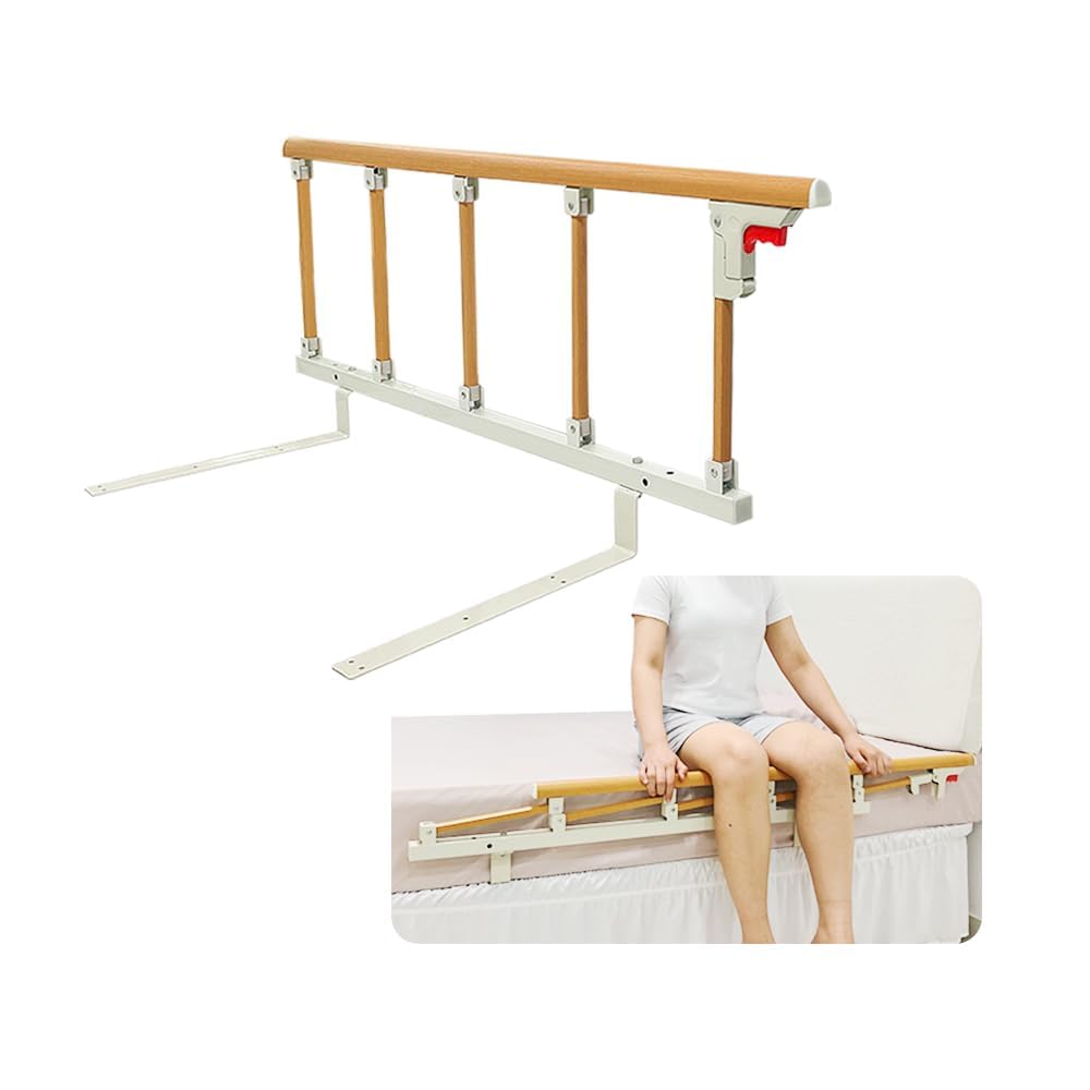 Sponda Letto Regolabile Per Anziani E Disabili, Pieghevole 180°, Supporto Fino A 136 Kg – Facile Da Montare, Con Tasca Portaoggetti