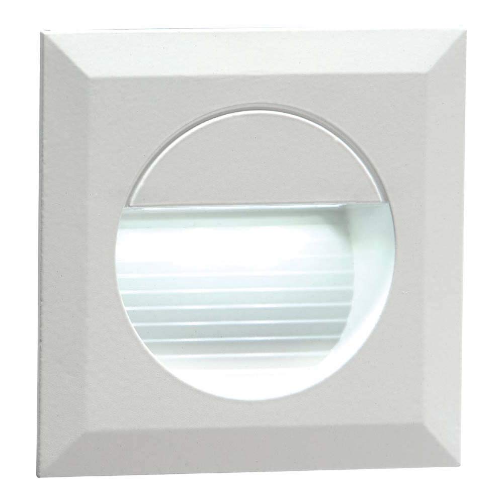 ML NH019W - 230VRECESSED IP54 SQUARE INDOOR/OUTDOOR LED GUIDE/STAIR/WALL LIGHT WHITE LED