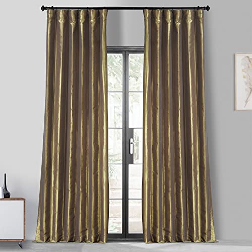 Hpd Half Price Drapes Blackout Curtains For Bedroom - Faux Silk Taffeta 50 X 96 (1 Panel), Ptch-Bo206-96, Gold Nugget #TOP14