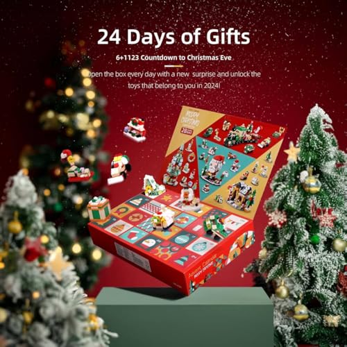 Christmas Building Blocks Set for Kids: 24 Days of Surprise Fun! (Ages 6-12+)