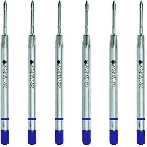 Monteverde Recambio de bolígrafo de gel fino para bolígrafos de gel Parker, paquete de 6, azul (P423BU)