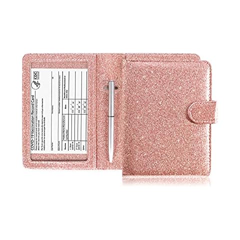 Cartera de cuero Caweet para pasaporte y vacuna con cierre magnético Cover