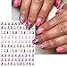 Breast Cancer Awareness Nail Decals - 4 Sheets Self-Adhesive Pink Ribbon Designs for Women DIY Supplies
