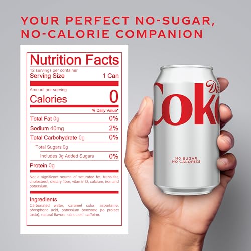 Image of Diet Coke Soda Soft Drink Cans, 12 fl oz, 36 Pack