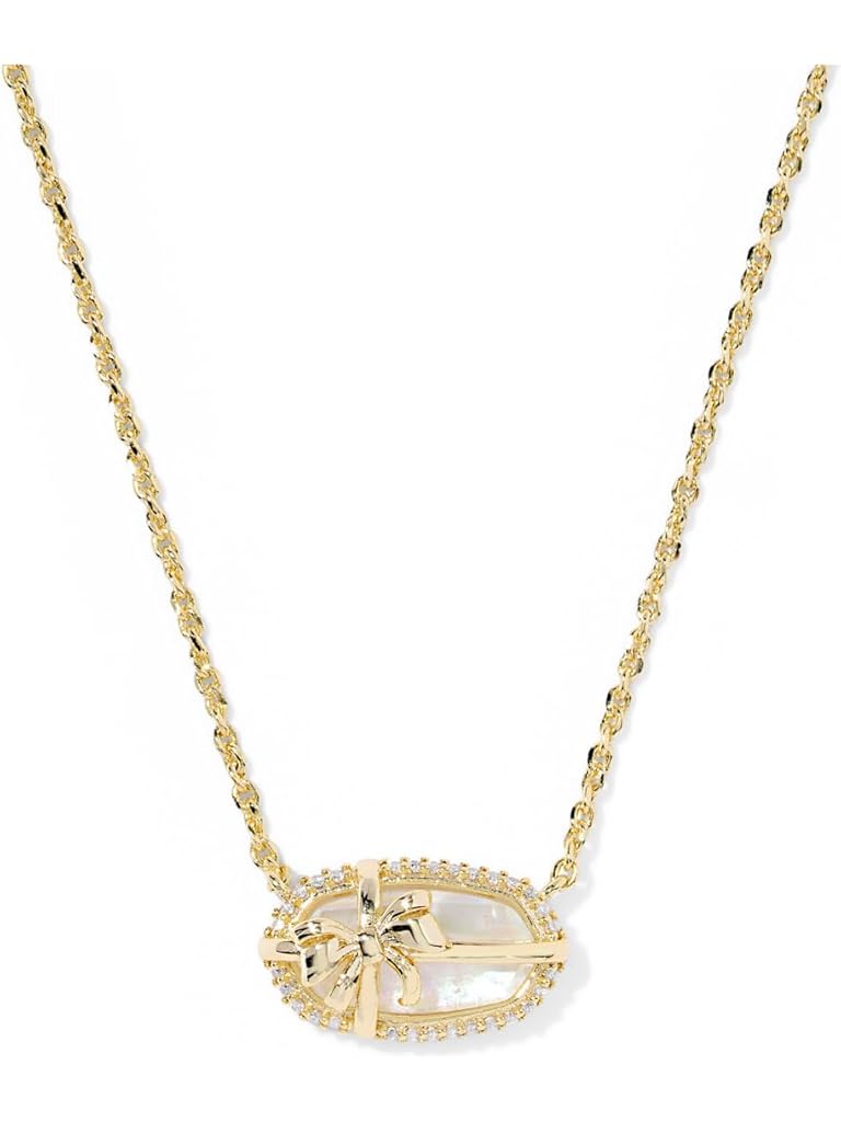 Gold Kendra Scott Elisa Bow Short Pendant Necklace