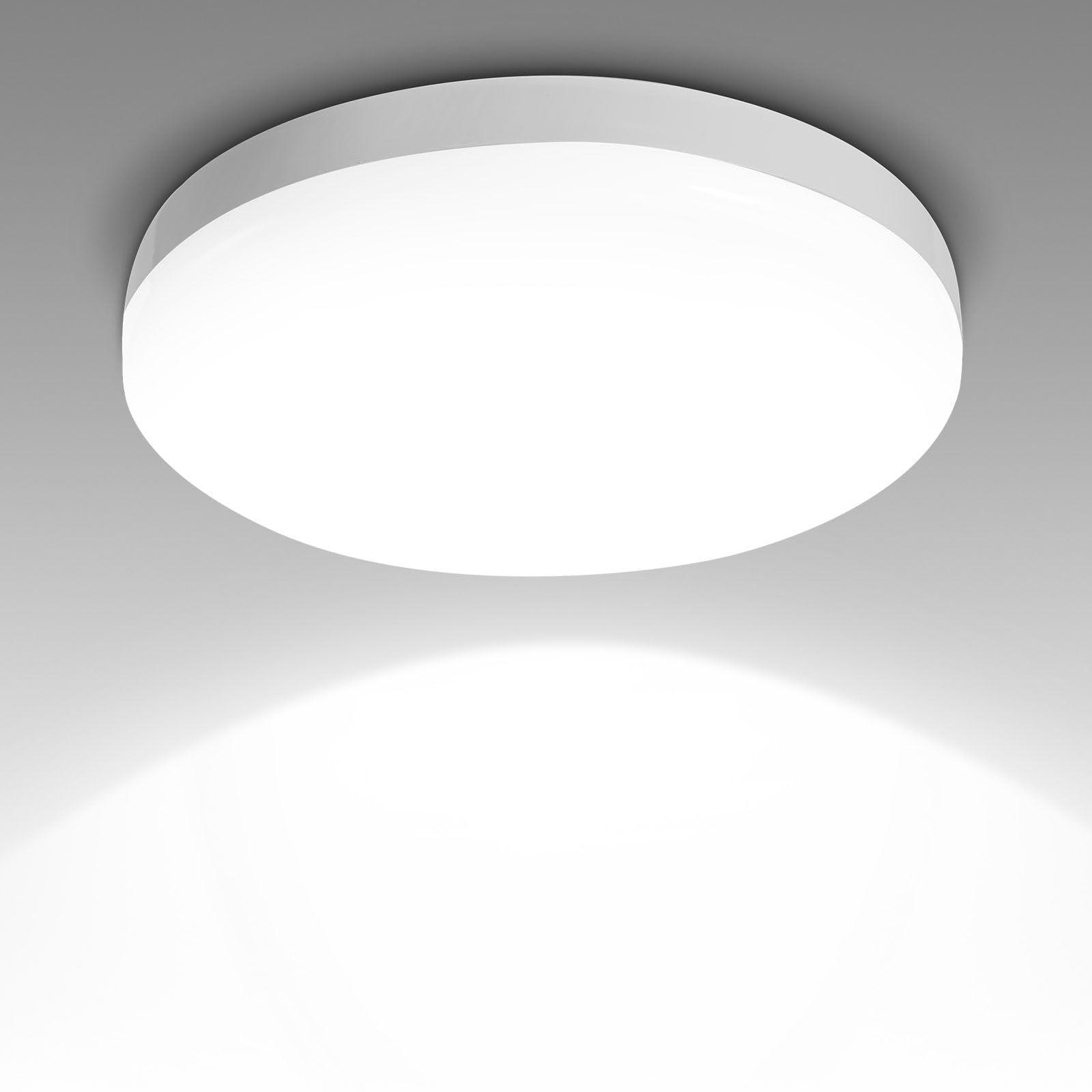 Flush Mount LED Ceiling Light, 9 inch White Round LED Ceiling Lights, 15W 5000K Daylight White Surface Mount LED Ceiling Light Fixture for Bedroom Bathroom Living Room Kitchen Hallway