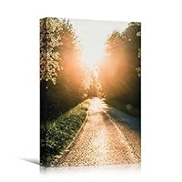 Canvas Wall Art Autumn Dramatic Forest Landscape Living Room Orange Photography Rustic - 12x18 inches