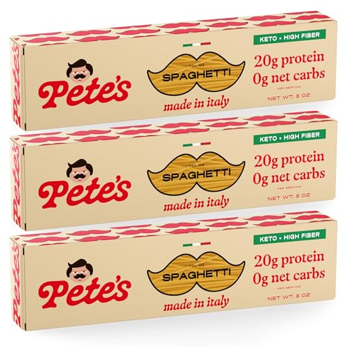 Pete's Pasta Spaghetti Noodles | 20g Protein Pasta, No Carb | Keto, Carb Free Pasta | Healthy, Zero...