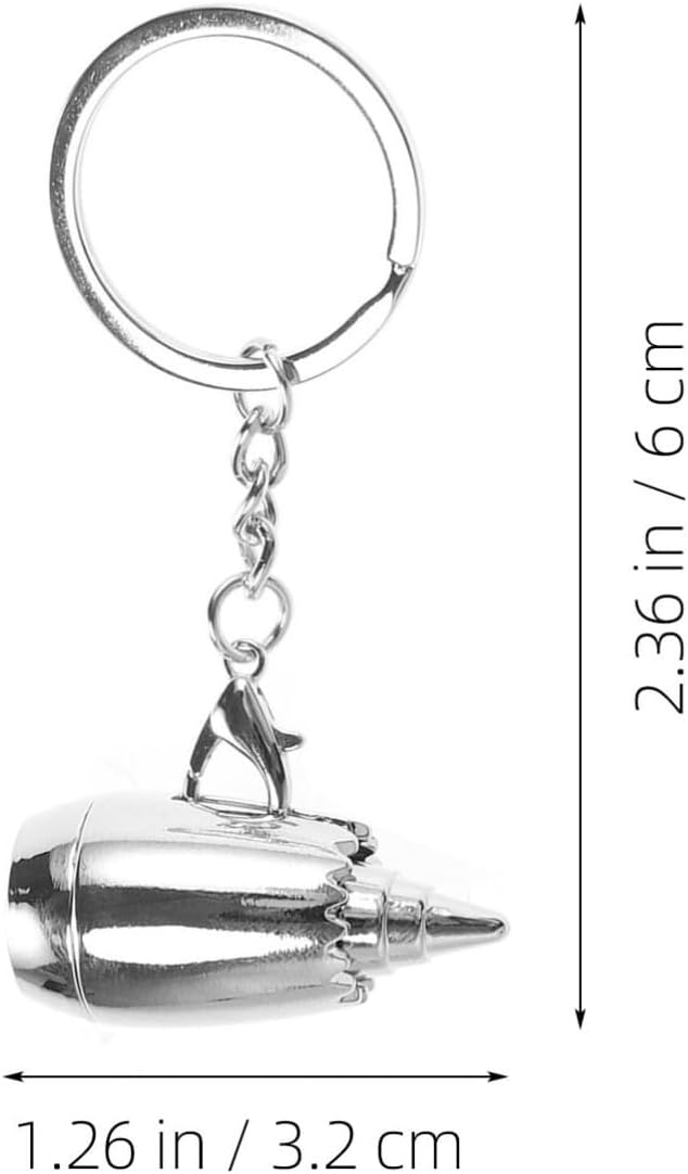 Levemolo Airplane Engine Metal Keychain Decoration Silver Pendant image 2