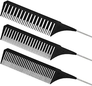 3Pcs Highlighting Combs Set Different Sizes Weaving Hair Combs Professional Rat Tail Combs Teasing Combs for Women Men Hair Styling Hair Salon